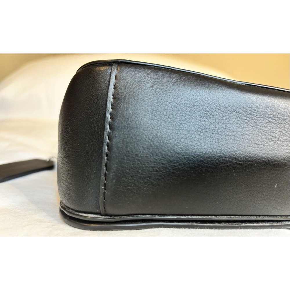 Black Coach Georgie Woman's Leather Signature Shoulder Bag W/ Silver Accents - Picture 10 of 16